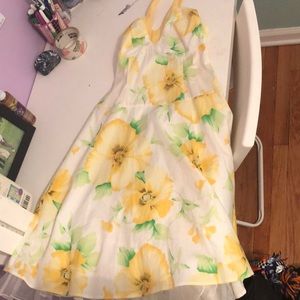 White dress with yellow flowers